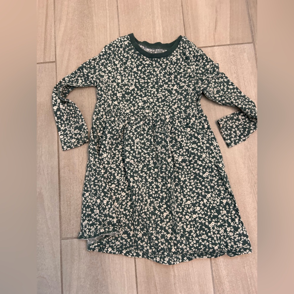 Old Navy Green Floral Kids Dress 3t